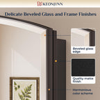 Keonjinn Black Medicine Cabinet with Mirror 20” x 30”, Metal Framed Wall Cabinet with Beveled Mirror, Surface Mount or Recessed Arched Medicine Cabinet for Bathroom,Bathroom Mirror with Storage