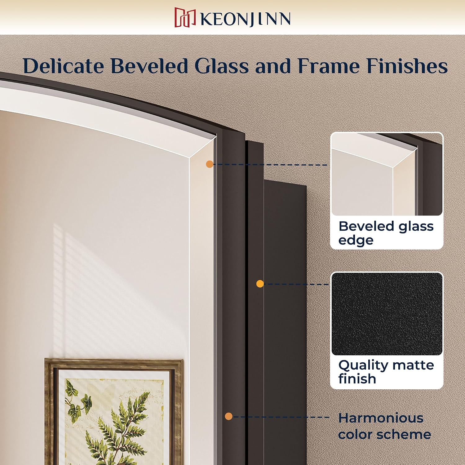 Keonjinn Black Medicine Cabinet with Mirror 20” x 30”, Metal Framed Wall Cabinet with Beveled Mirror, Surface Mount or Recessed Arched Medicine Cabinet for Bathroom,Bathroom Mirror with Storage
