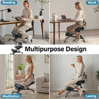 Kneeling Chair, Ergonomic Kneeling Chair with Back Support, kneelings Office Chairs with Adjustable Height and Lumbar Support for Banking Meeting Room Office Home Reception,Improve Postures