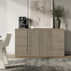 SICOTAS Buffet Cabinet with Storage Accent Sideboard Modern Credenza with Doors & Shelves Fluted Media Console Mid Century Coffee Bar Table for Living Room Kitchen Dining Room Hallway (3PCS)