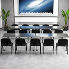 Giantex Set of 15 Conference Chair, Waiting Room Chairs with Ergonomic Upholstered Seat, Stackable Design for Home & Office, Meeting Room, Reception, 15-Pack Guest Chair Set (Black,15)