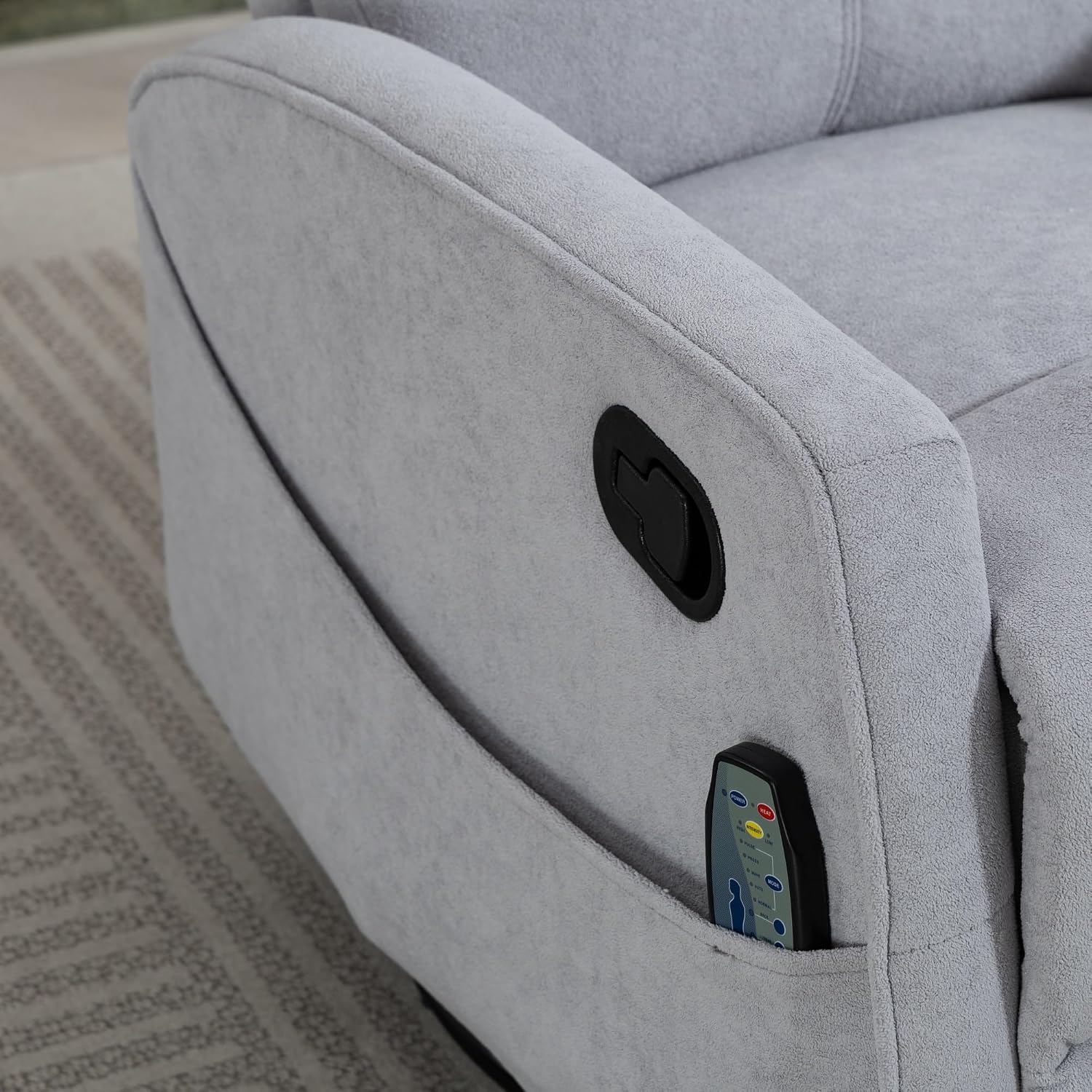Manual Rocking Chair Nursery with Massage and Heat for Adults Comfy High Back Swivel Gilder Rocker Recliner for Bedroom Living Room