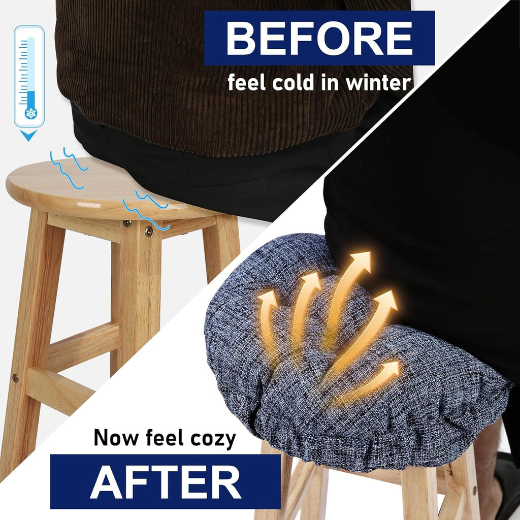 SINOSSO Modern Bar Stool Cushion Dia.13, Fashion Interweaving Design Anti-Skid Silicone Round Stool Seat Cushion Cover Padded (Blue, M,1)