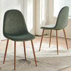 Velvet Dining Chairs Set of 4 - Modern Upholstered Chairs with Metal Legs for Living, Bedroom,Dining Room - Green Dining Chairs Set for 4