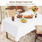 Table Protector Pad with Flannel Backing, Heavy-Duty Vinyl Table Padding Under Tablecloth, Waterproof, Heat Resistant, 72 x 54 inches, Rectangular