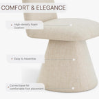 KISLOT Swivel Dining Chairs Set of 1, Modern Upholstered Dining Chair Mid Century Kitchen Chairs with Wave Shaped High Back, 360 Degree Rotating Vanity Chair for Dining Room, Bedroom, Farmhouse, Sand