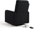 Storkcraft Kyoto Deluxe Power Recliner Swivel Glider (Black Boucle) – Premium Electronic Power Recliner for Nursery, Includes Dual-USB Charging Port with USB-A & USB-C, Glider Rocking Chair
