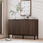 Fluted Sideboard, Buffet Cabinet with Storage, Wooden Accent Console Cabinet with Doors and Adjustable Shelves, for Living Room, Dining Room, Entryway, Hallway, 47.3"