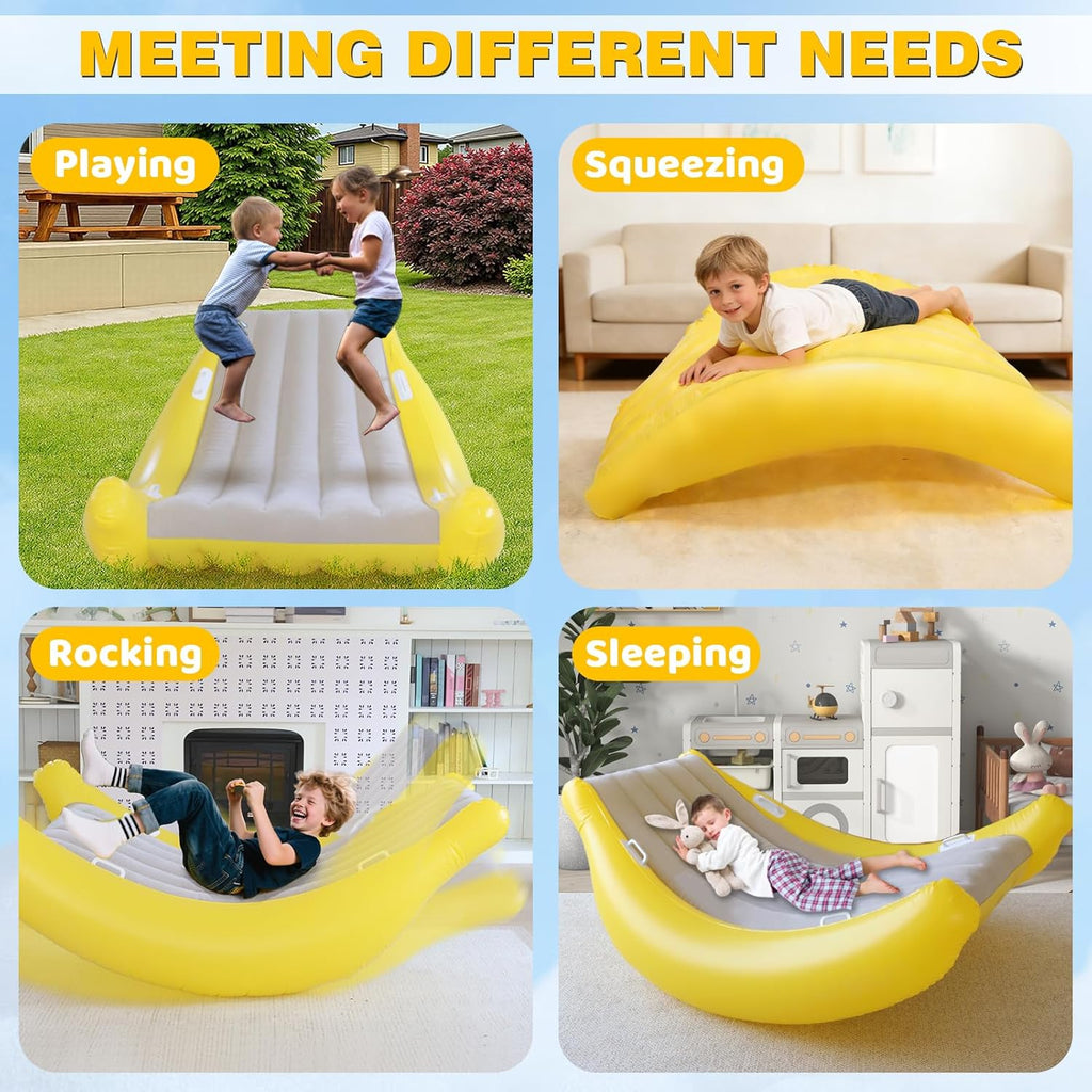 Wdmiya New Upgraded Sensory Chair for Kids, Sensory Room Children Rocking Chair, Air Cloud Inflatable Sensory Chair, Autism Sensory Products Training, Crash Pads for Toddler Old Boy Girl Gifts