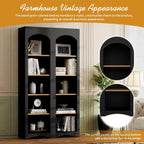 Freestanding Corner Kitchen Pantry with 4 Shelves, Traditional, Rectangular Storage Cabinet, for Living Room, Dining Room, Black