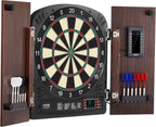 VEVOR Dart Board Cabinet Set, Multiple Styles Ready-to-Play Bundle Official Size, Steel Tip Dart Hideaway Cabinet, Features Easy Assembly, Complete with All Accessories, Perfect for Cricket Games