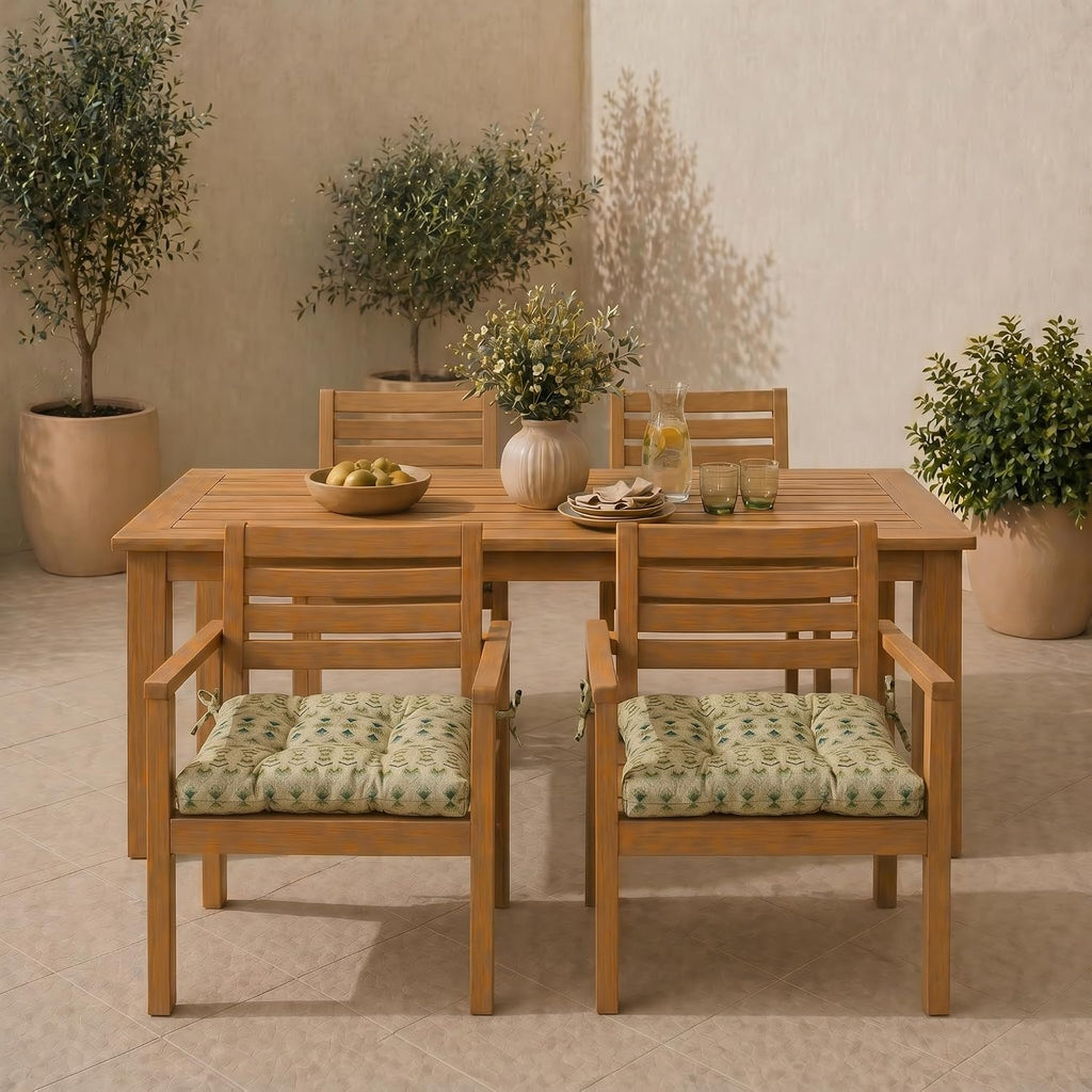 RSH DECOR Tufted Chair Cushions Set of 2 | 16" x 16" | All-Weather Square Cushions for Patio Furniture | American Made | Cabrera Verde