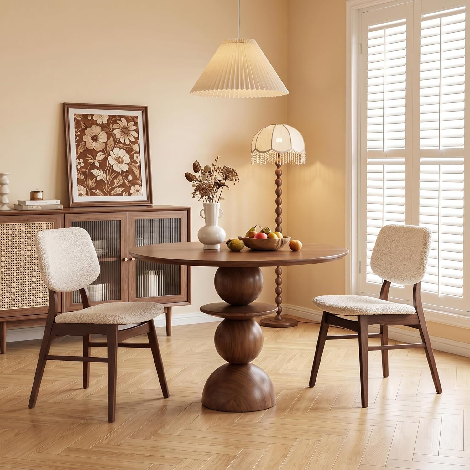 Dining Chairs Set of 2, Mid-Century Modern Dining Room Kitchen Dinner Chairs, Upholstered Vanity Living Room Chairs, Open Back and Padded Seat for Home/Kitchen/Living Room/Bedroom