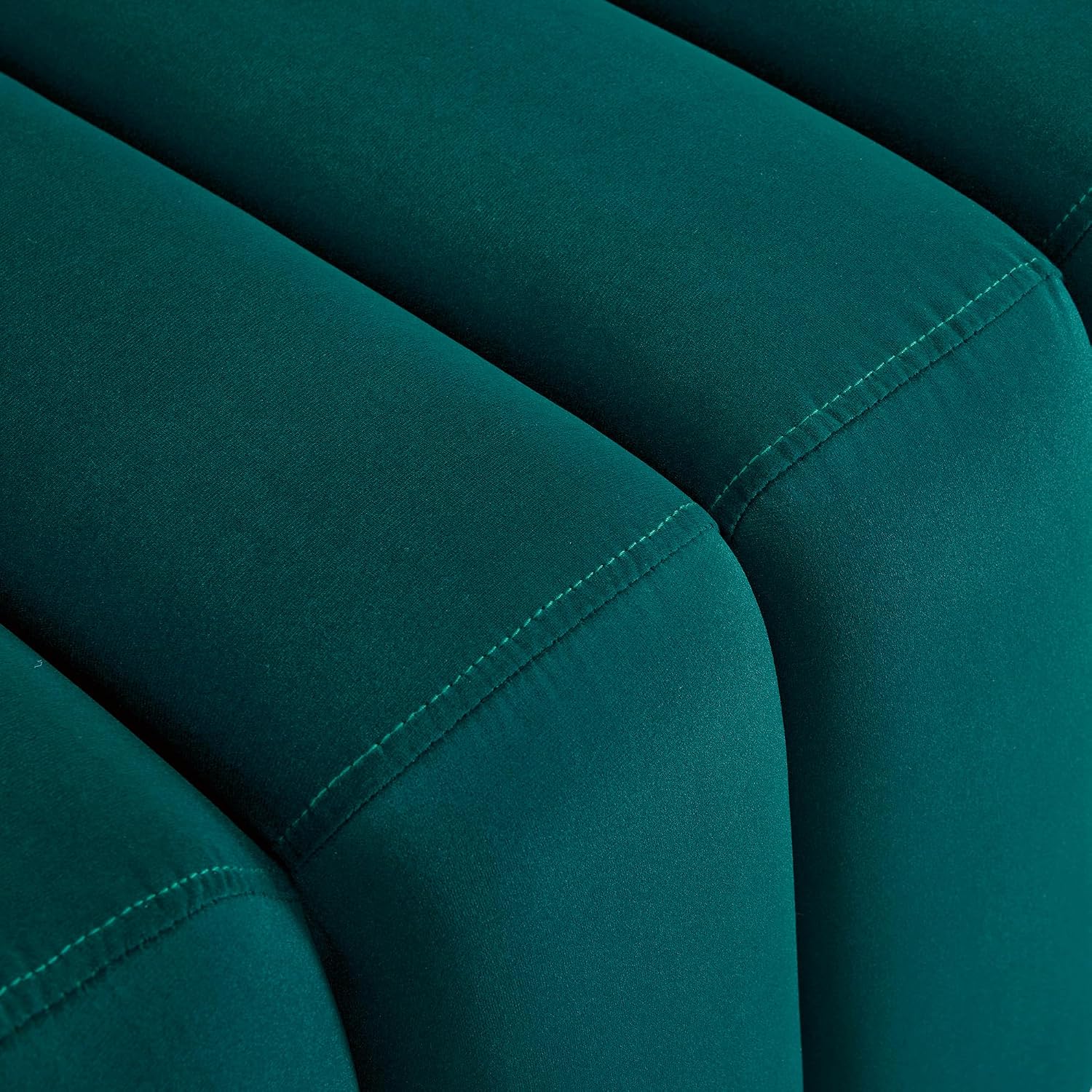 MCombo Waiting Room Benches, Guest Reception Lobby Chairs for Salon, Velvet Upholstered Ottoman for Bedroom Entryway 4698 (Green)