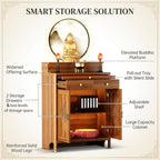 Buddhist Altar De Muertos De Madera Shrine, Solid Wood Frame Buddhist Altar Cabinet with Storage and Drawer, Chinese Buddha Niche Shrine Tables for Home, Office (39" L X 18" W X 49" H, Wood)