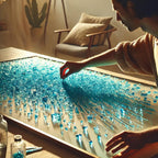Crushed Glass for Resin Art, DIY Crafts, and Home Decor - 0.9LB Turquoise Broken Glass Pieces 3-6mm, for Vase Fillers, Tabletop Fire Pit, and Aquarium Rocks