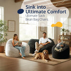 ULTIMATE SACK | 5 Ft Bean Bag Chair | Oatmeal Bouchon | Foam Filled - Removable Washable Cover