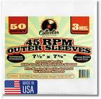 100-Pack 45 RPM Vinyl Record Outer Sleeves 7 Inch Clear Protective Bags