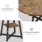 GAOMON 47" Round Dining Table for 4-6 People, Wooden Circle Kitchen Table with Storage Shelf, Industrial Dining Room Table for Kitchen, Dining Room, Save Space