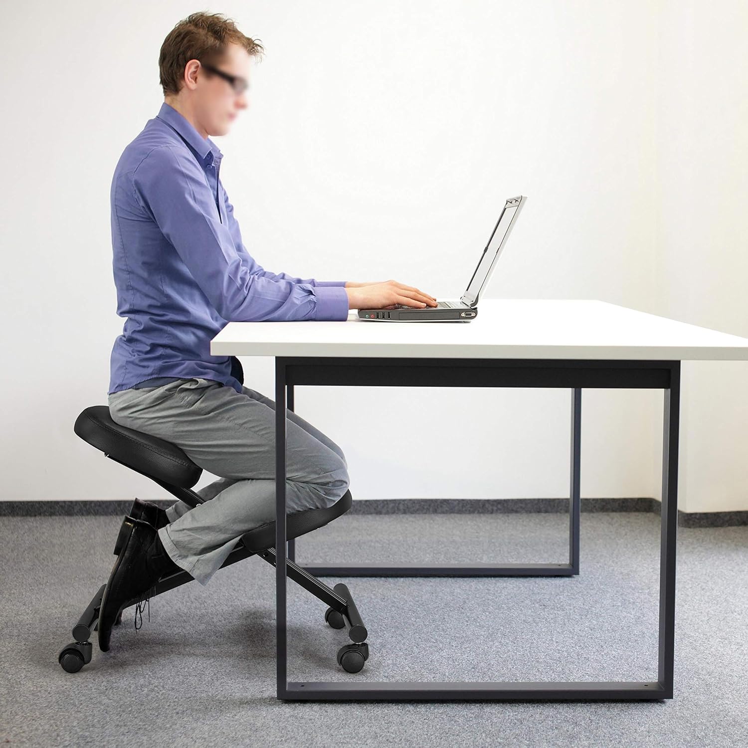 Topeakmart Ergonomic Kneeling Chair Improve Posture & Neck Pain Home Office Desk Chairs Flexible Seating Rolling Adjustable Stool