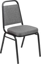 BizChair HERCULES Series Trapezoidal Back Stacking Banquet Chair with 2.5" Thick Seat in Gray Fabric - Silver Vein Frame