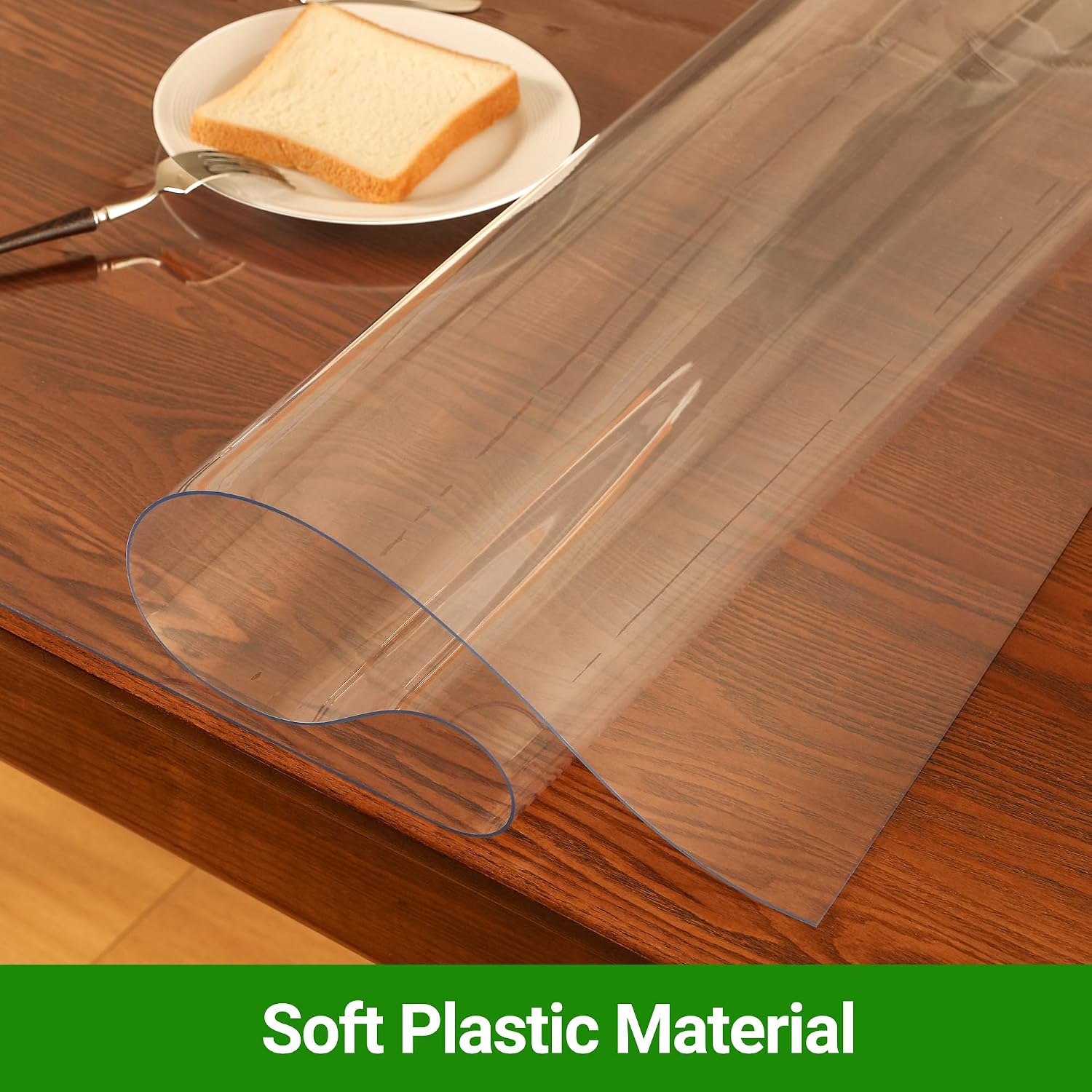 ETECHMART Clear Round Table Cover Protector 42'', 2.0mm Plastic Desk Mat | Waterproof , Non-Slip , Heat-Resistant, Anti-Scratch , Transparent PVC Table Pad for Dining Table Kitchen Office Desk Dresser