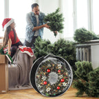 4 Pcs Christmas Wreath Storage Bag, Christmas Garland Storage Container with Clear Window, Zipper & Handle for Xmas Holiday Seasonal Wreath Garland Box(Black,30")