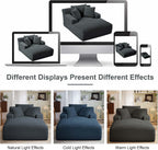 Tmsan Oversized Chaise Lounge Chair Indoor, 78.7" Extra Deep Boneless Corduroy Lounge Couch Bed with 2 Pillows, Single Seat Reading Chairs for Living Room,Bedroom,Apartment,No Assembly Required