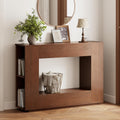 Walnut Console Table with Storage, 47.2" W Farmhouse Entryway Table, Long Sofa Table for Hallway, Living Room, Foyer