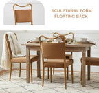Velvet Dining Chairs Set of 2, Upholstered Dining Chairs with Wood Grained Metal Frame, Mid Century Modern Velvet Chairs for Dining Room, Kitchen and Restaurant,Velvet Brown