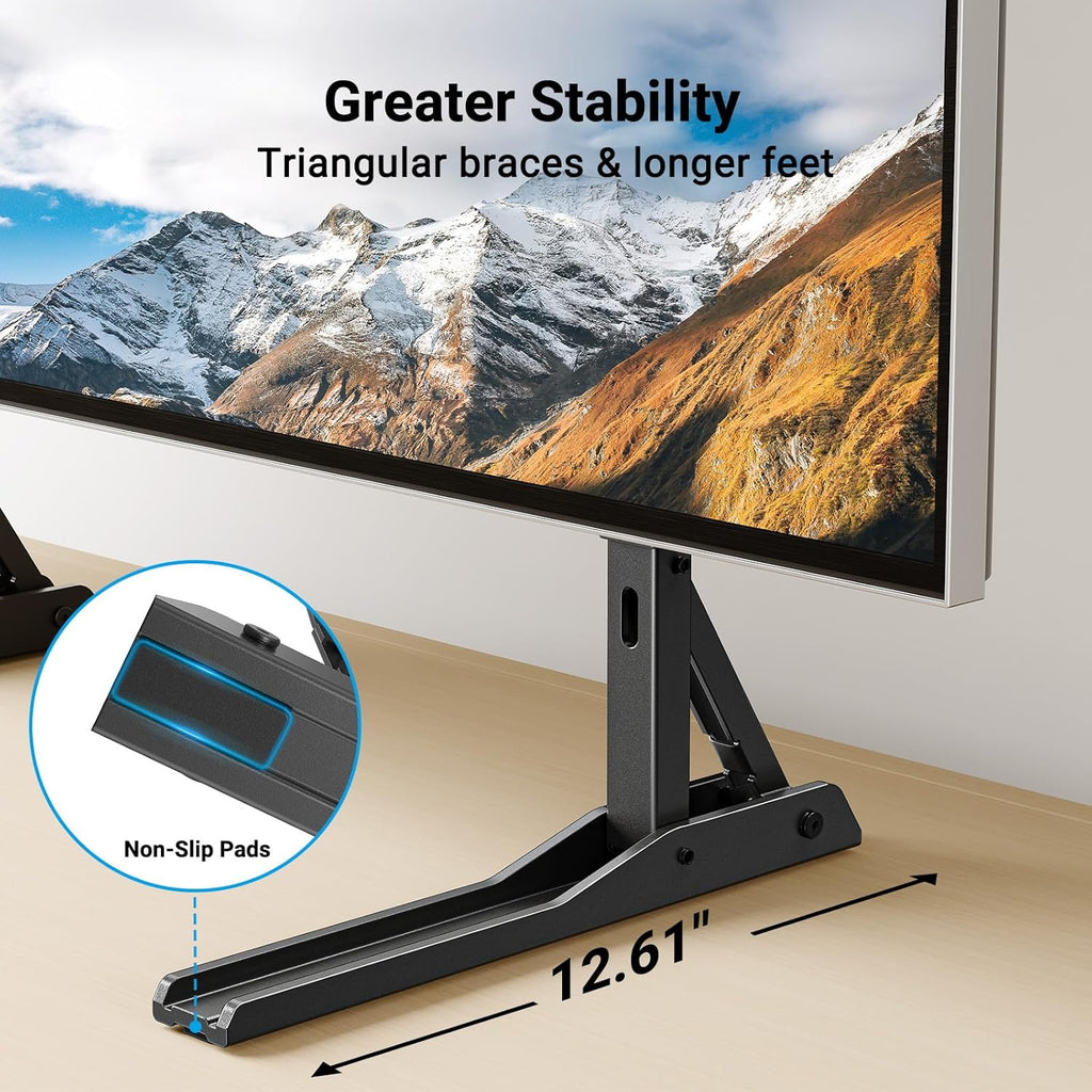 PERLESMITH Universal TV Stand Mount for 20-75 Inch TVs, Height Adjustable Table Top TV Stand, Great Load-Bearing Replacement TV Legs with Steel Holds up to 110lbs, Max VESA 800 x 600mm PSTVS01