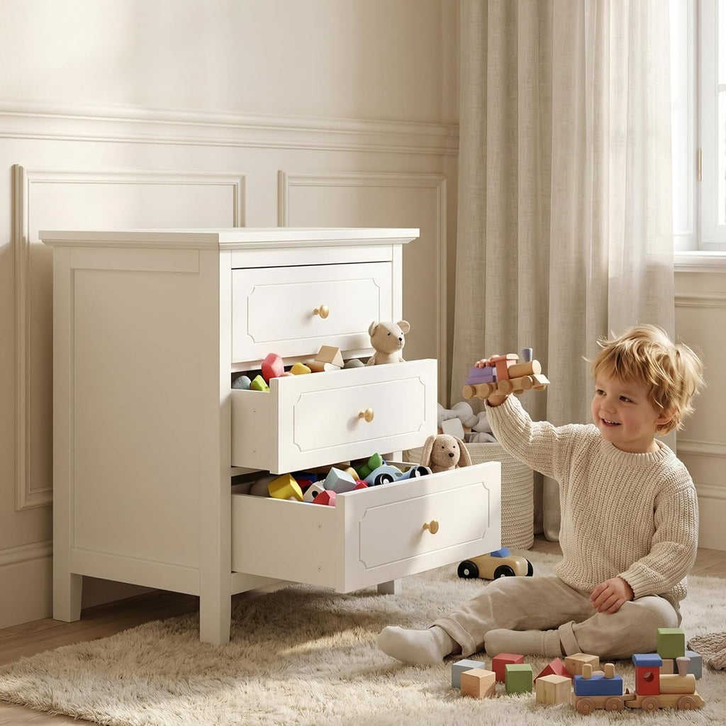 YIGOBUY 3 Drawer Nightstand Set of 2 White Side Table 19" Bedroom Night Stands End Table for Living Room with Storage 2 Set Furniture Bed Side Tables | Living Room, Bedroom, Storage, Furniture