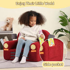 MOMCAYWEX Comfy Toddler Chair, Snuggly Kids Armchair, Red Fire Truck