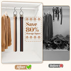 MEILIDY Belt Hanger, Compact Metal Belt Rack with Hooks Safety Buckle for Closet, Black, 2 Pcs