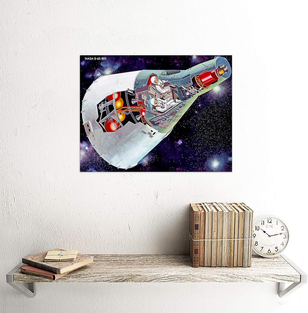Wee Blue Coo Drawing Nasa 1965 Project Gemini Unframed Wall Art Print Poster Home Decor Premium