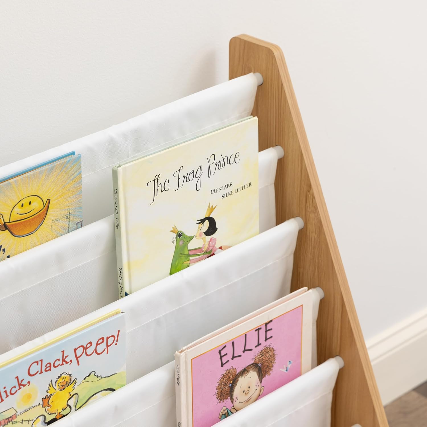 Humble Crew Kids Bookshelf, 6-Tier Front-Facing Book Display Organizer, Montessori Toddler Bookcase for Playroom, Bedroom & Reading Corner, White/Natural Wood | Humble Crew