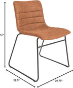 OSP Home Furnishings Halo 2-Pack Faux Leather Stacking Chairs with Sturdy Metal Frame, Sand