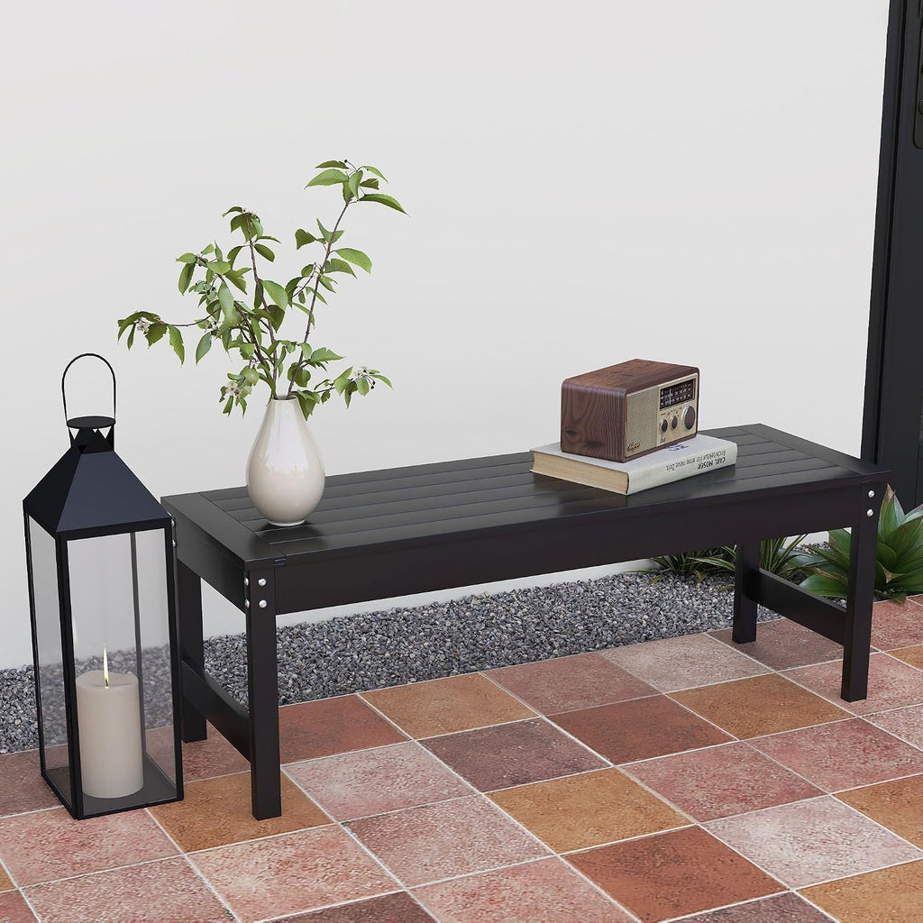 2-Seater Garden Bench with Slatted Seat