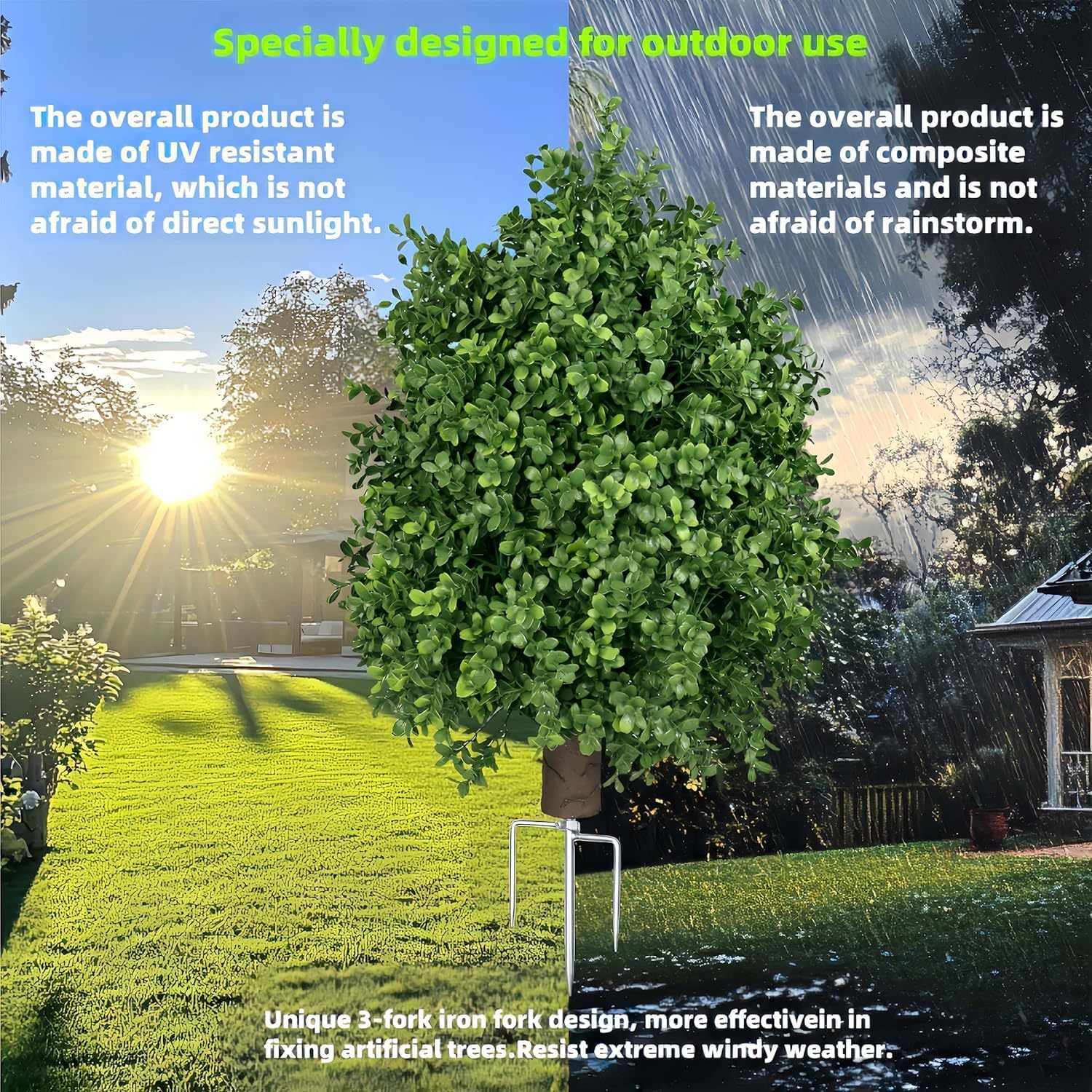 Boxwood Topiary Bush – Artificial Shrubs for Outdoors, Artificial Boxwood Topiary Ball Tree, UV Resistant Evergreen for Front Porch, Garden, Yard & Balcony Decor