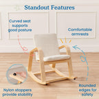 ECR4Kids Bentwood Reading Rocking Chair with Armrests and Cushion, Montessori Furniture, Natural