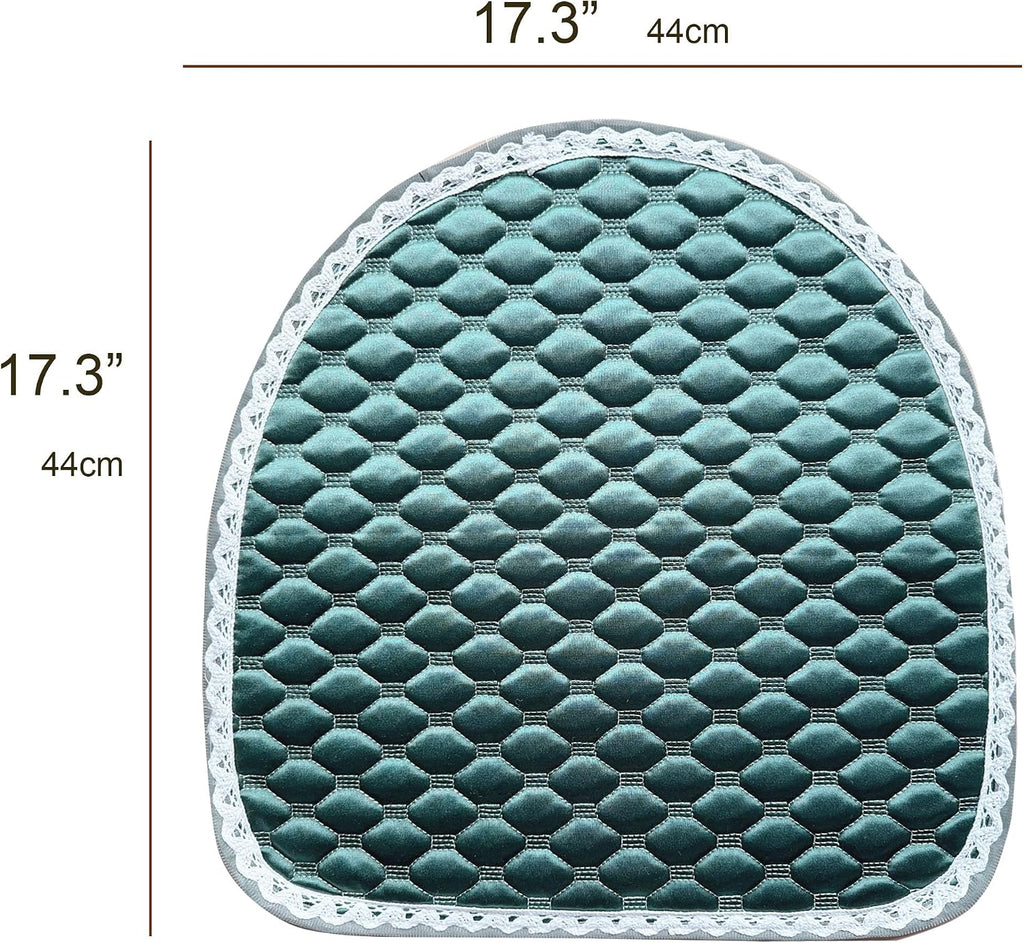 Dining Chair Seat Cover Chair Seat Pads Chair Pads for Dining Seat Cushions Thin Non-Slip U-Shape Set of 4 Dark Green