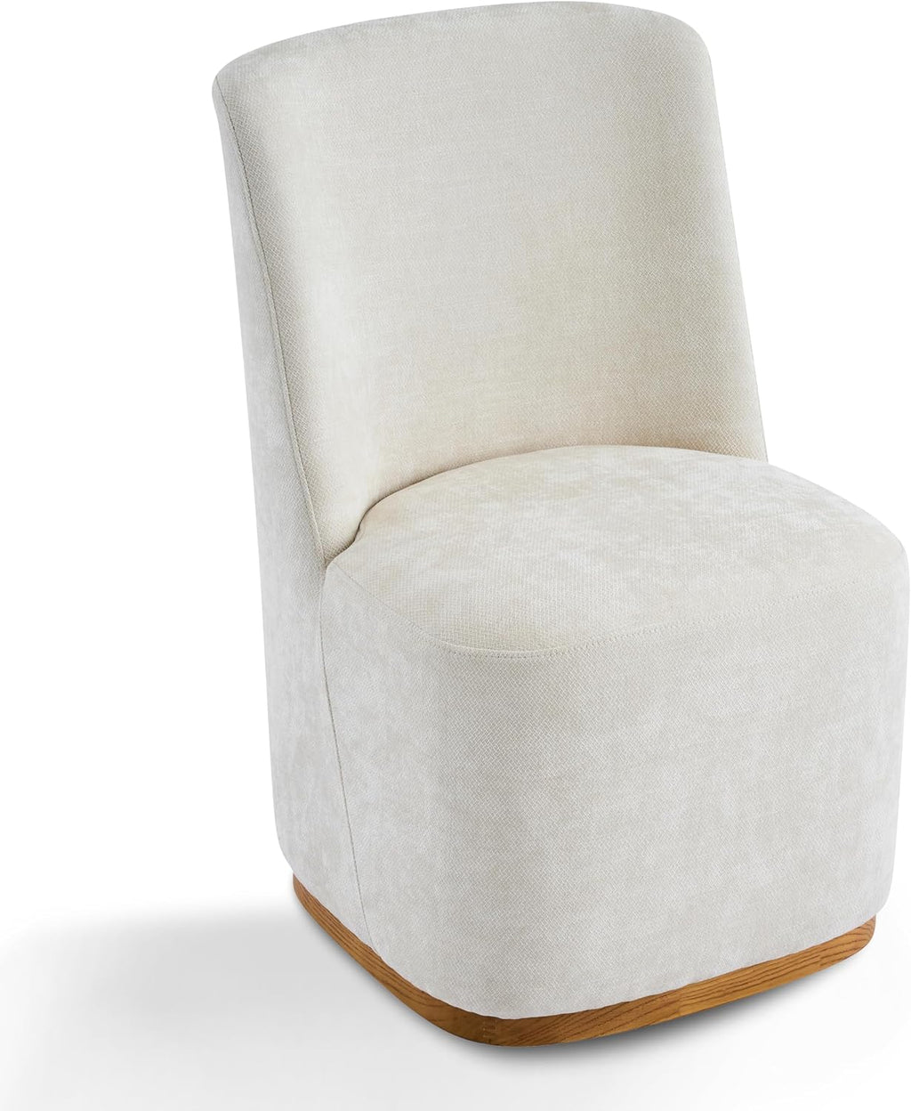 Christopher Knight Home Lucy Chenille Upholstered Dining Chairs Set of 2, Sturdy Wooden Dining Chair with Pedestal Base, Modern Kitchen Chairs with Solid Back, Versatile Indoor Usage, Beige