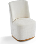 Christopher Knight Home Lucy Chenille Upholstered Dining Chairs Set of 2, Sturdy Wooden Dining Chair with Pedestal Base, Modern Kitchen Chairs with Solid Back, Versatile Indoor Usage, Beige