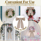 2 Pack Front Door Wreath Blank Sash, Larbeti Burlap Wreath Sashes with 4.7" W×56.7" L, Garland Sash Fit for Farmhouse, Wedding, Holiday to Indoor & Outdoor Decorative, for DIY Embroidery Letter