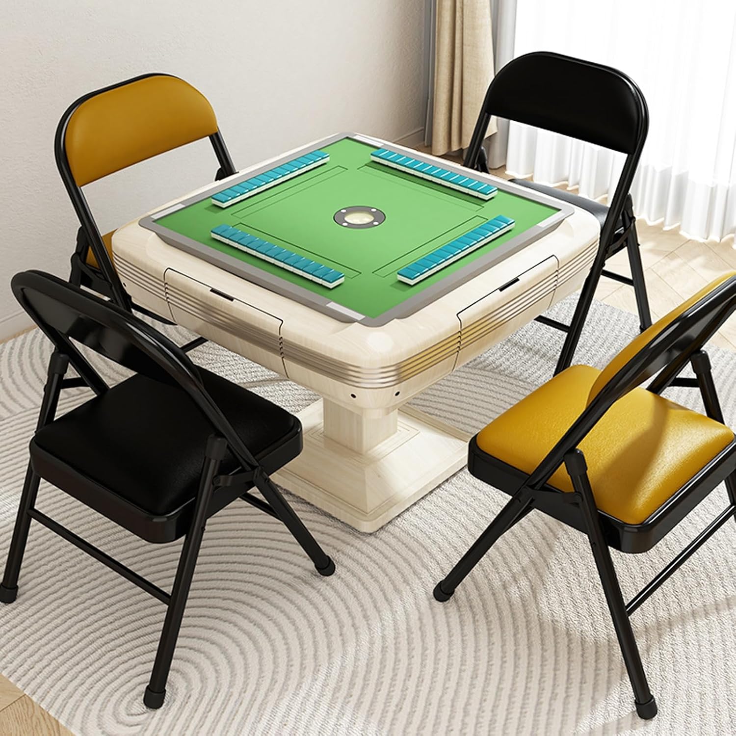 Folding Chair1-Pack -Black Lobby Chairs Stools,Open Back Stackable,with Double Hinged、Back、Foot Rest Office Desk Guest Chair(Green)
