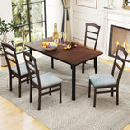 Giantex Wooden Dining Chairs Set of 2, Upholstered Kitchen Chair w/Rubber Wood Frame, Linen Fabric Padded Seat, High Curved Back, Farmhouse Accent Side Chairs for Dining Living Room, Home