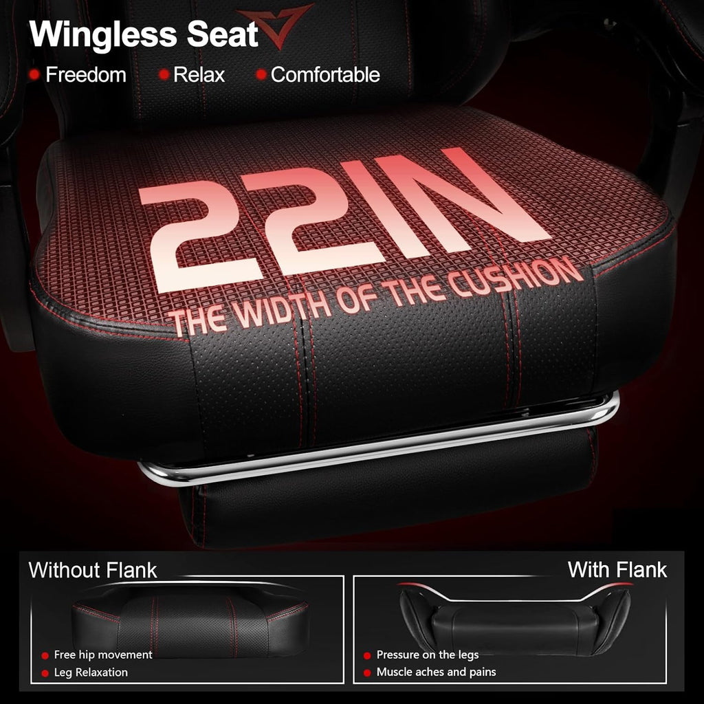 VITESSE Big and Tall Gaming Chair 400lb Capacity with Footrest, Racing-Style High Back Video Game Chair for Adults, PU Leather Computer Chair with Oversized Headrest for Gaming and Work
