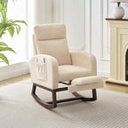 Garvee Nursery Rocking Chair with Adjustable Footrest & Side Pocket