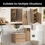 12" Floating Bathroom Storage Cabinet, Modern Bathroom Wall Cabinets with Soft-Closing Door & Open Shelf, Bathroom Side Cabinet for Small Spaces, Apartment, Rough Oak