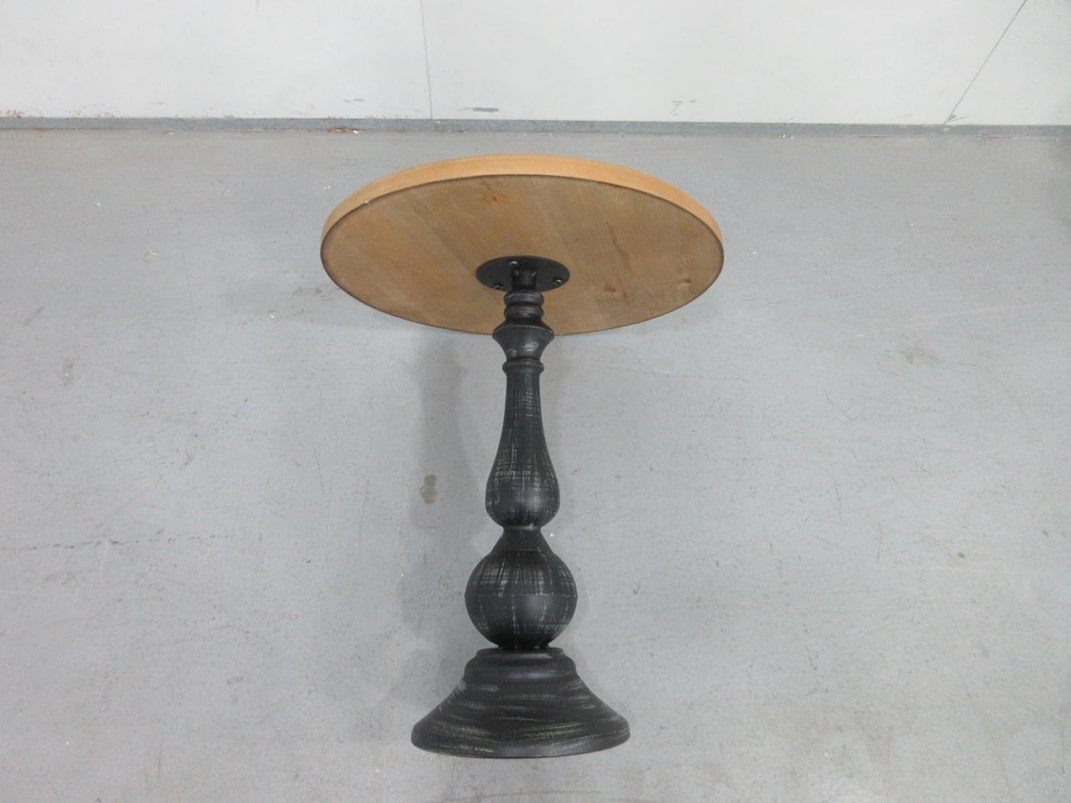 Vintage American Country Round Coffee Side Table,End Table,Tea Table | French-Inspired Rustic Charm, Sturdy Metal Pedestal Base, 19.9" Compact Size for Living Room, Bedroom, or Entryway